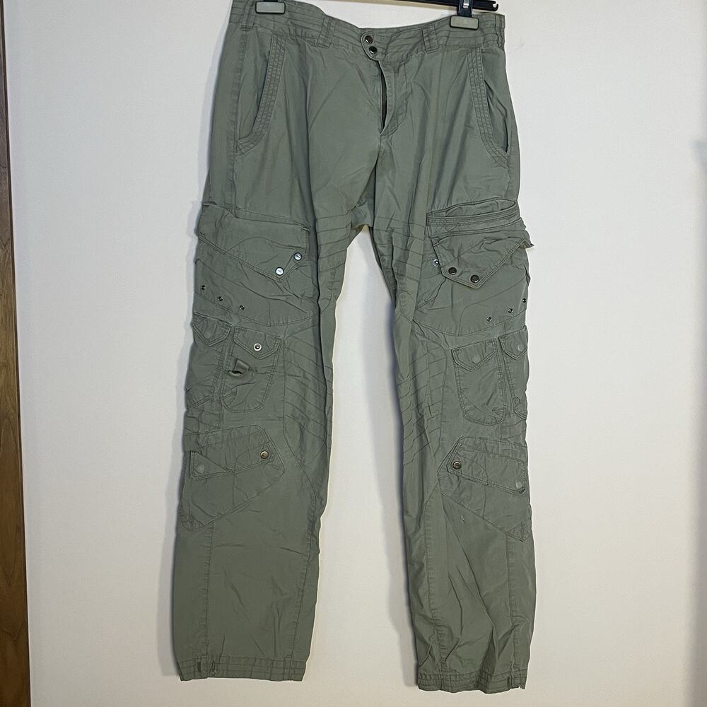 RLX Ralph Lauren Black Label Wide Leg Cargo Utility Paratrooper Pants Green 8